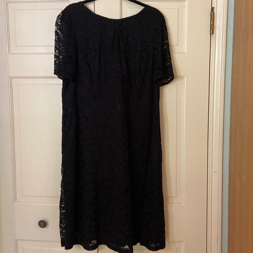 Talbots, size 14W, black lace dress